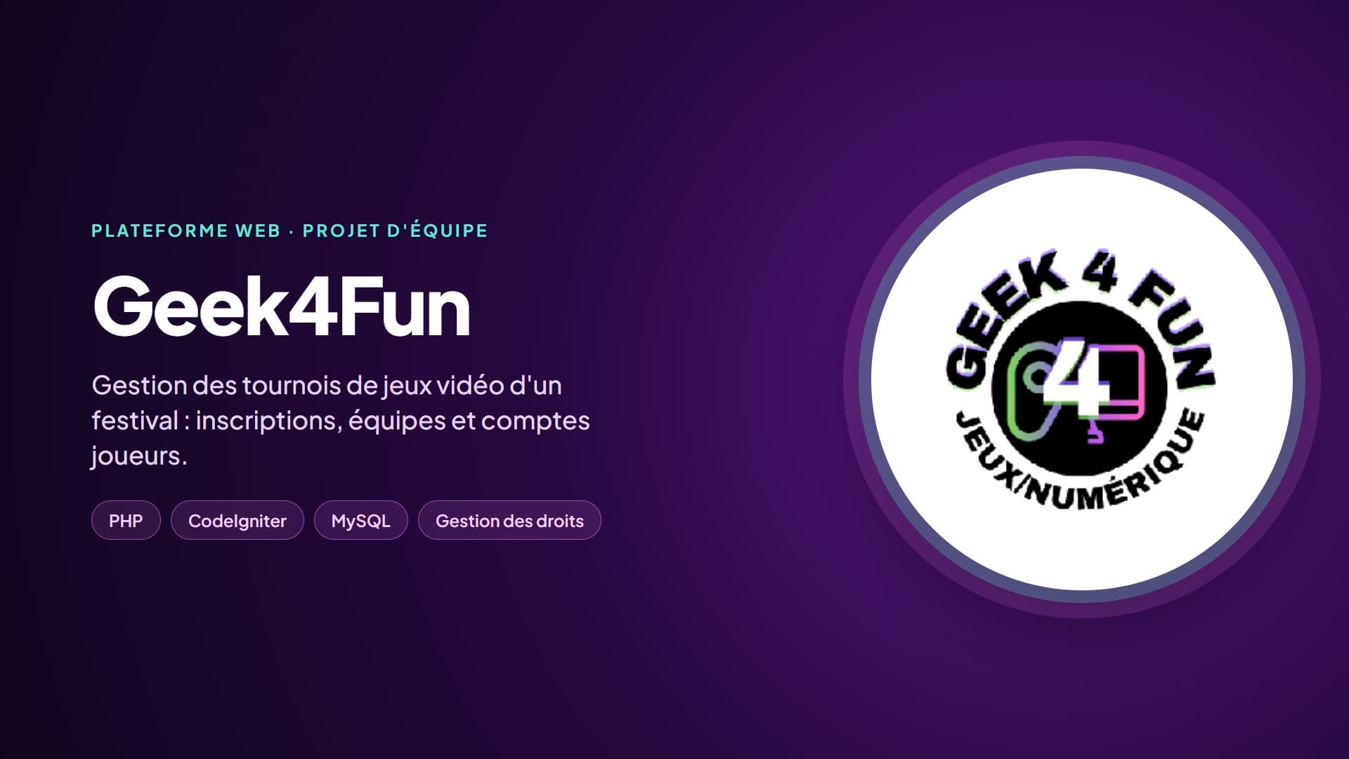 Couverture de Geek4Fun : logo manette du festival jeux et numérique